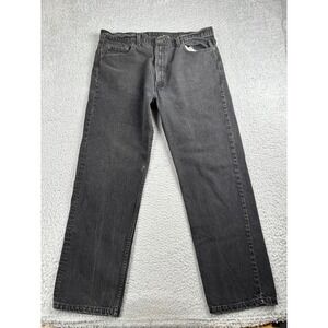 Levis 505 Jeans Mens 42(40x31) Black Regular Straight Leg USA Made Denim Vtg 90s